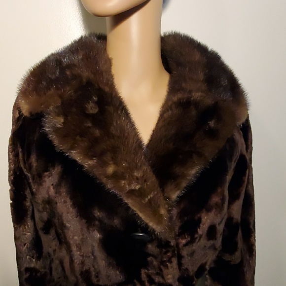 Mink collar Fur Coat - Picture 3 of 8